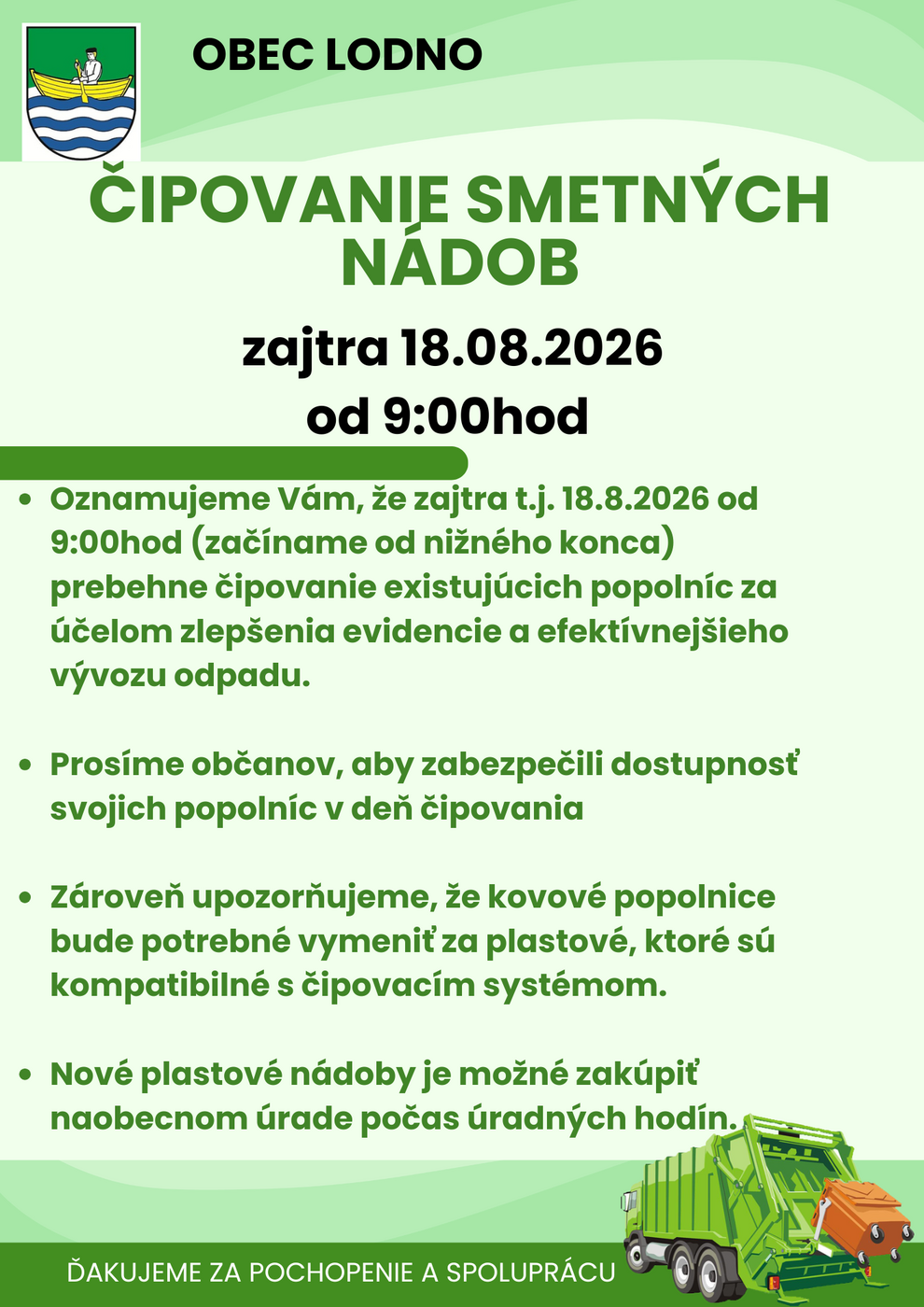 čipovanie smetných nádob